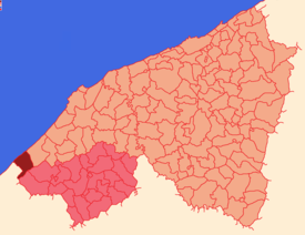 Localização da comuna, dentro da região.