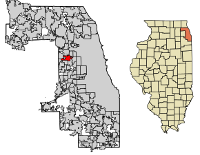Kart over Melrose Park (Illinois)