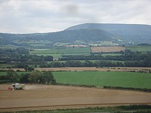 Corn being harvested near Llowes Corn harvest near Llowes - geograph.org.uk - 536159.jpg