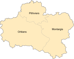 carte du département du Loiret