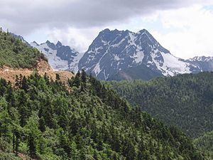 Snowy mountains in Diqing, north-west Yunnan.