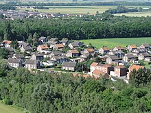 Vue aérienne d'une cité minière.