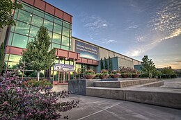 The National Ignition Facility, located at Lawrence Livermore National Laboratory Exterior patio of the National Ignition Facility.jpg