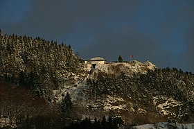 Vue de Fløyen depuis le centre de Bergen.