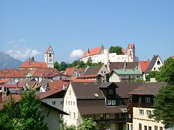 Füssen, kostel a zámek
