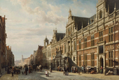 Het stadhuis te Leiden door Cornelis Springer