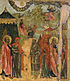 Ausschnitt 3 aus einer russisch-orthodoxen Ikone (17. Jahrhundert oder älter) mit 9 Abbildungen über die Seligpreisungen