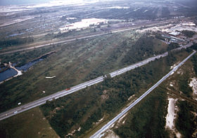 Habitat fragmentation caused by numerous roads near the Indiana Dunes National Lakeshore Indiana Dunes Habitat Fragmentation.jpg