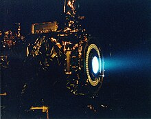 Nuclear reactors could be used to power ion engines such as this one used on Deep Space 1. Ion Engine Test Firing - GPN-2000-000482.jpg