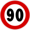 Italian traffic signs - limite di velocita 90.svg