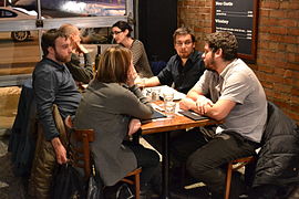 Meetup of volunteers after a contribution day at Université Laval