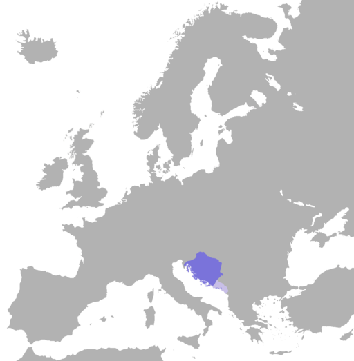 Croatia during the reign of King Tomislav in purple & vassal states in light purple