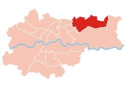 Location of Wzgórza Krzesławickie within Kraków