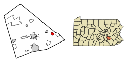 Location of Richland in Lebanon County, Pennsylvania.