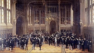 Lobby of the House of Commons, la cámara baja británica, 1872–1873.