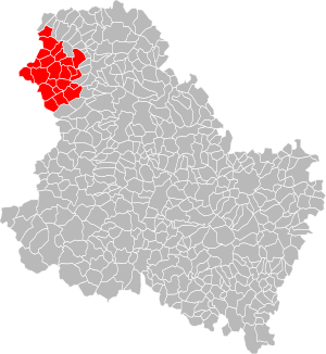 Lage des Gemeindeverbandes im Département Yonne