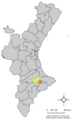 Розташування муніципалітету Фачека у автономній спільноті Валенсія