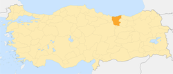 Разположение на Гиресун в Турция
