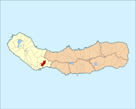 Location of the civil parish of Fajã de Baixo in the municipality of Ponta Delgada