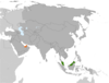Location map for Malaysia and the United Arab Emirates.