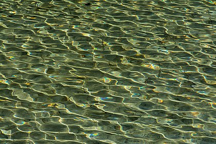 Reflexão da luz na superfície da água do lago Stappitz, vale Seebach perto de Mallnitz, parque nacional Hohe Tauern, Caríntia, Áustria. (definição 6 000 × 4 000)