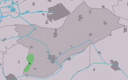 Lokaasje Lúkswâld (grien) yn 'e gemeente Opsterlân