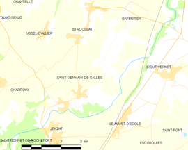 Mapa obce Saint-Germain-de-Salles