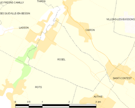 Mapa obce Rosel