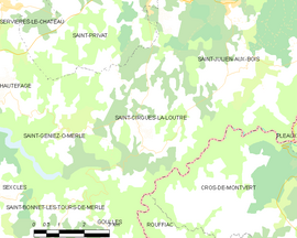 Mapa obce Saint-Cirgues-la-Loutre