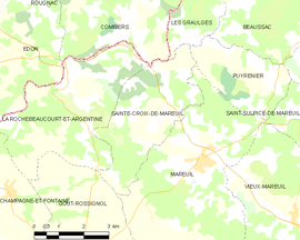 Mapa obce Sainte-Croix-de-Mareuil