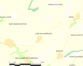 Mapa obce Lisse-en-Champagne