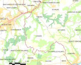 Mapa obce Longes