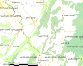 Mapa obce Saint-Franc