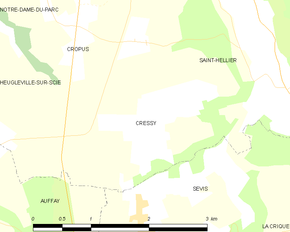 Poziția localității Cressy