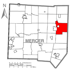 Vị trí trong Quận Mercer, Pennsylvania