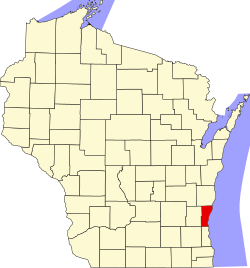 Karte von Ozaukee County innerhalb von Wisconsin