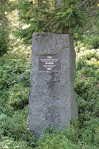 Minnessten över grundandet av Byviken den 4 oktober 1754.