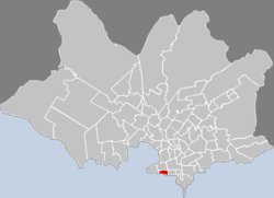Location of Barrio Sur in Montevideo