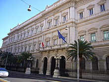 la centra banko de Italio en la palaco Koch ĉe la straro via Nazionale