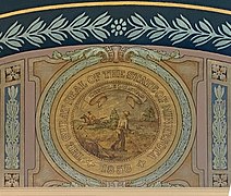 Mural of the Great Seal of the State of Minnesota in the MN House of Representatives.