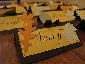 Place cards for Thanksgiving dinner 2008.