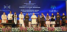 Prime Minister Narendra Modi at the launch of Smart Cities Mission, Pune.jpg