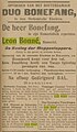 Recensie optreden van de humorist Leo Bonné, Opregte Steenwijker Courant, 25 december 1920.