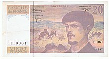 20 francs Debussy, Face recto