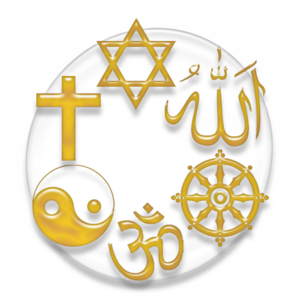 Symbol of the major religions of the world: Ju...