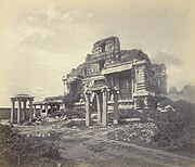 An 1868 photograph of the ruins of the Vijayanagara Empire at Hampi, now a UNESCO World Heritage Site[261]