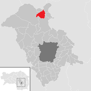 Lage der Gemeinde Schrems bei Frohnleiten im Bezirk Graz-Umgebung (anklickbare Karte)