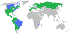 Yeddiillik müharibədə iştirak etmiş dövlətlər   Böyük Britanya, Prussiya və Portuqaliya ittifaqı   Fransa, İspaniya, Avstriya, Rusiya ve İsveç ittifaqı