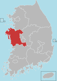 忠清南道的位置圖