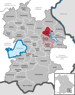 Elhelyezkedése Traunstein térképén